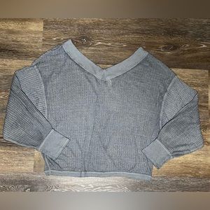 EUC WE THE FREE LIGHTWEIGHT LONG SLEEVE TOP SIZE MEDIUM IN GRAY